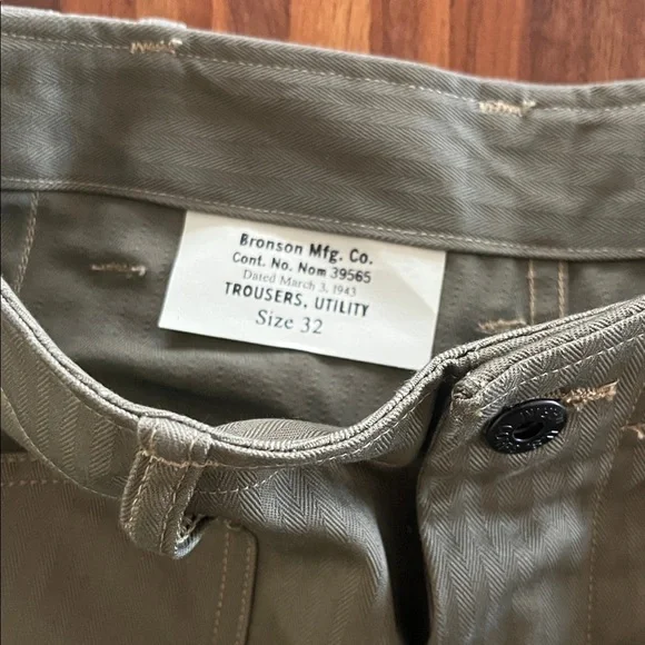 Bronson Mfg Co. Men's Army Utility Olive Green Pants size 32 new with tags - Picture 4 of 7